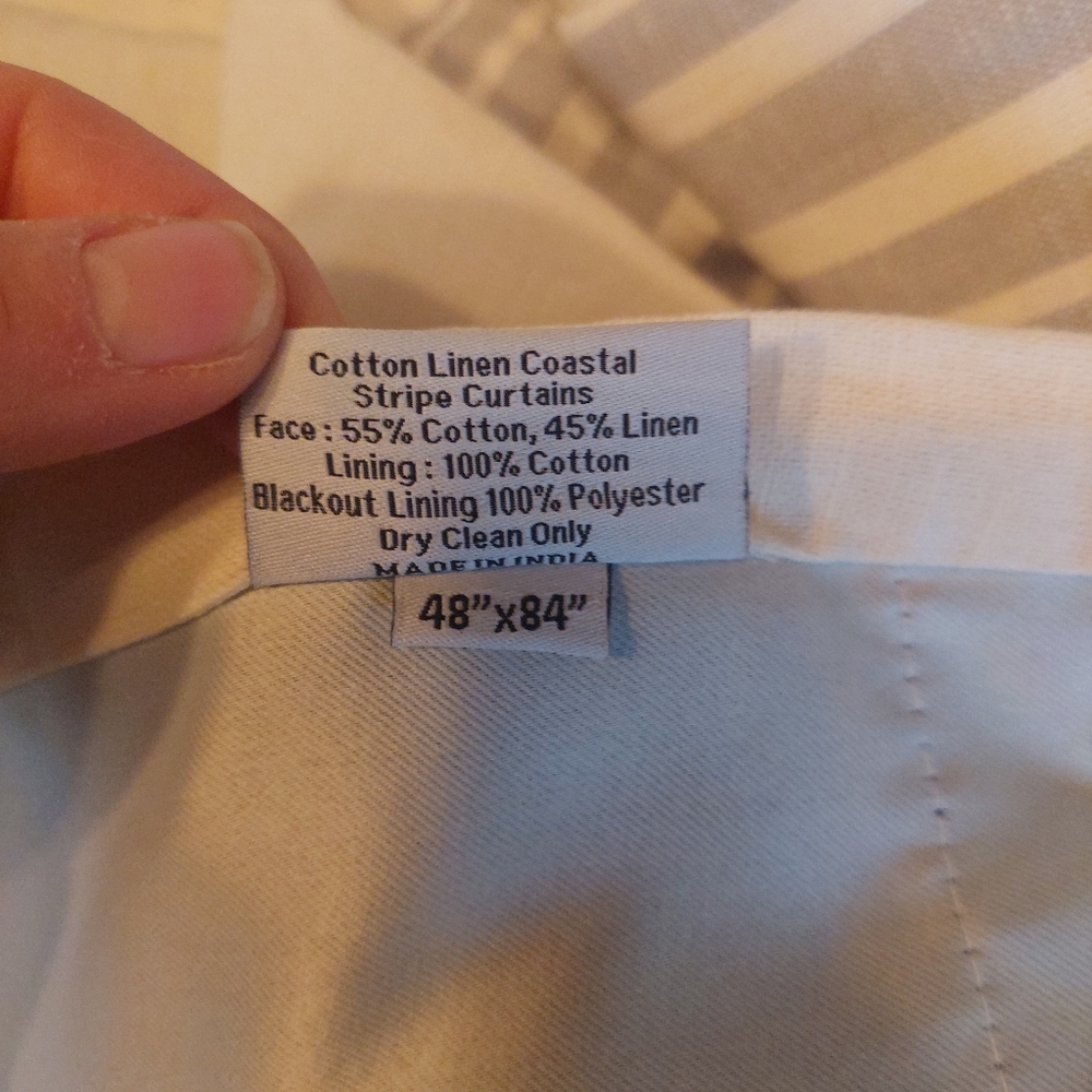 NWT! Quince Linen Coastal Stripe Blackout Curtains- 2 Panels! 48"x 84" (C67) - Picture 10 of 11